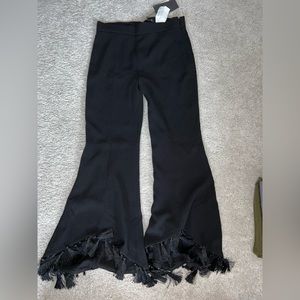 NEW WITH TAGS ZARA BLACK PANTS WITH FRINGE